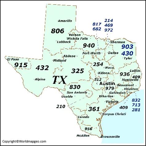 Zip Code Map in Texas